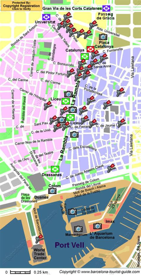 Map of Las Ramblas in Barcelona