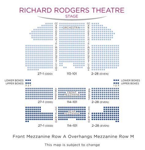 Richard Rodgers Theater Detailed Seating Chart | Awesome Home