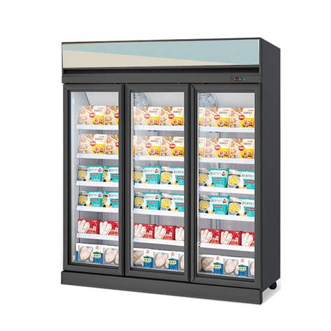 Three Glass Doors Display Freezer Commercial Refrigerator And Freezers