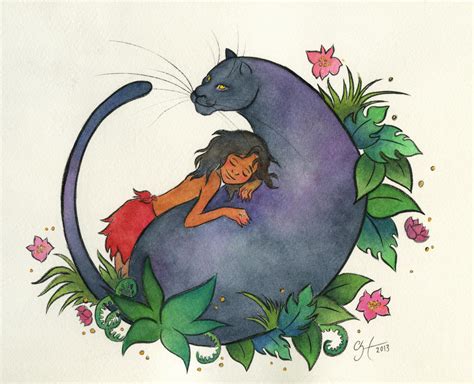 Mowgli and Bagheera by chanelharris on DeviantArt