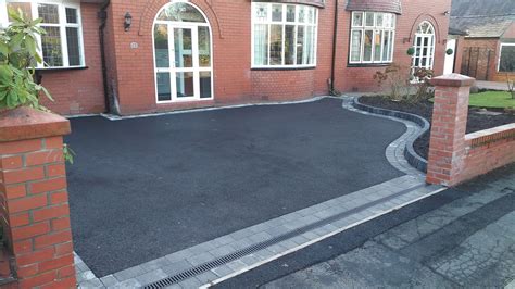 tarmac driveway with tegula block borders in sale manchster | Driveway design, Front driveway ...