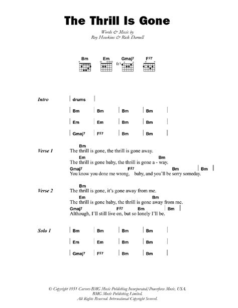 The Thrill Is Gone by B.B. King - Guitar Chords/Lyrics - Guitar Instructor