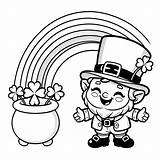 St Patrick’s Day Coloring Page Cute Leprechaun With A Pot Of Clovers  sketch template