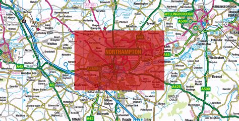 Central Northampton Postcode City Street Map - Digital Download – ukmaps.co.uk