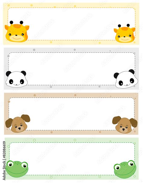 Printable cute name tags for kids Stock Vector | Adobe Stock