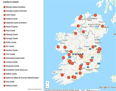 Norman Castles In Ireland Map - Freddy Bernardine