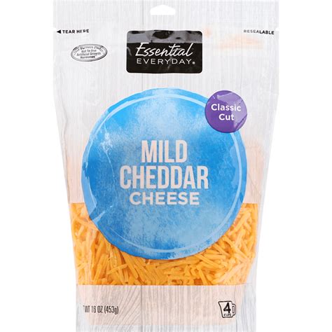 Essential Everyday Cheese, Mild Cheddar, Classic Cut (16 oz) - Instacart