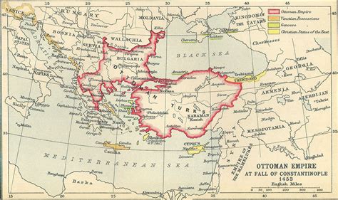 Ottoman Empire at fall of Constantinople 1453 - Full size