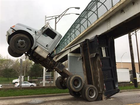 Driver dies of injuries from dump truck crash into footbridge near Interstate 77 in Cleveland ...