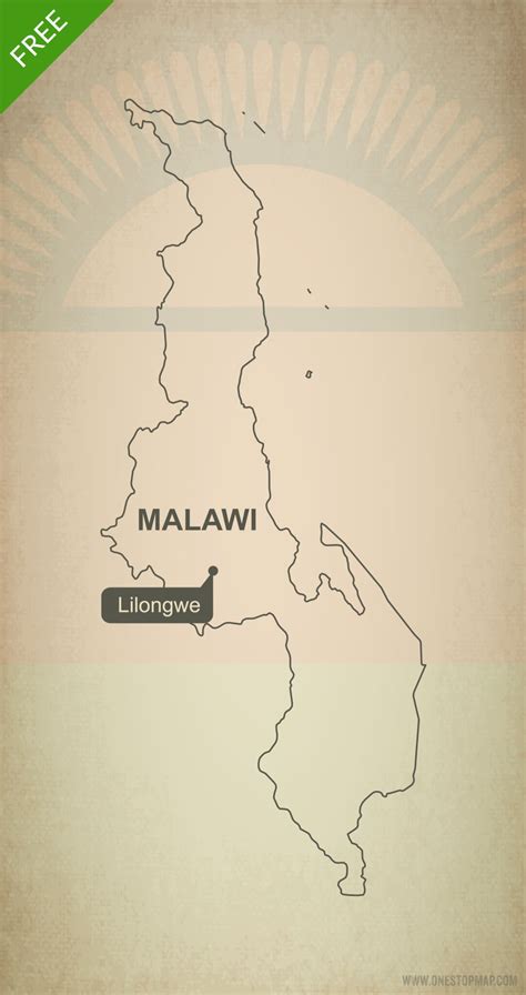 Free Vector Map of Malawi Outline | One Stop Map