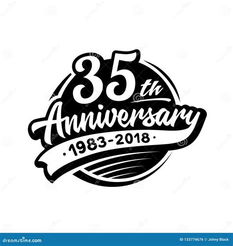 35 Years Anniversary Design Template. Vector and Illustration. 35th Logo. Stock Vector ...