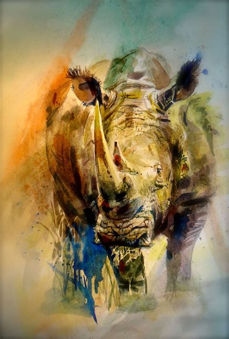 Rhinoceros | Rhino art, Rhino painting, Animal paintings