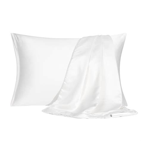 Satin Pillowcase with Zipper King Size Set of 2 Silky Sateen Pillow ...