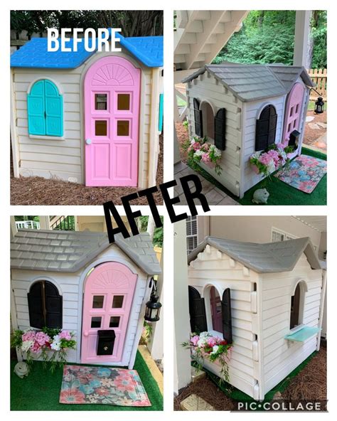 Playhouse makeover | Little tikes playhouse, Play houses, Diy projects