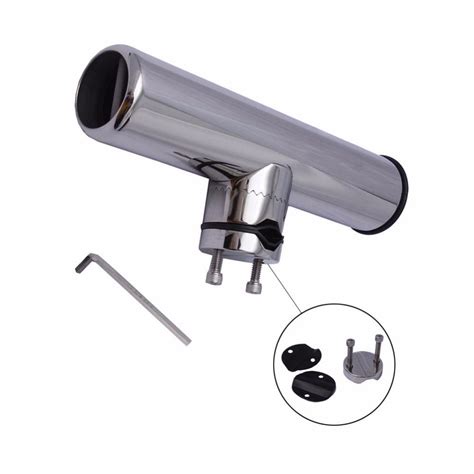 BOAT STAINLESS STEEL CLAMP ON FISHING ROD HOLDER WITH WRENCH AND ...