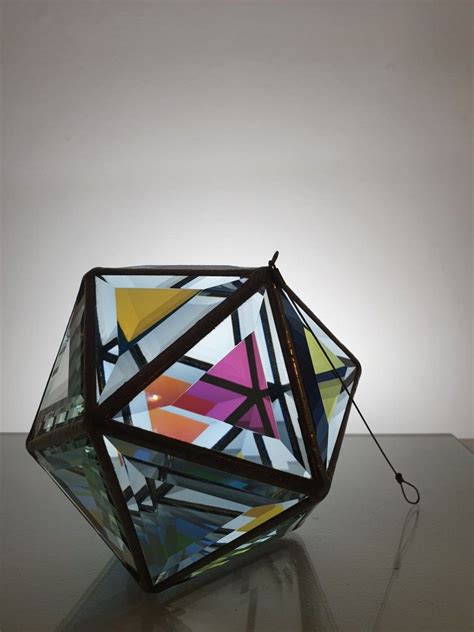 Dichroic glass, Icosahedron | Geometric art, Sacred geometry, Glass art sculpture