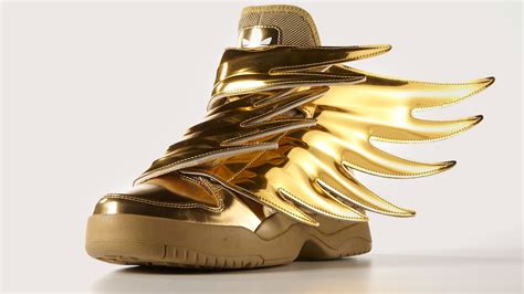 Flying high with gold Adidas Wings 3 Jeremy Scott sneakers