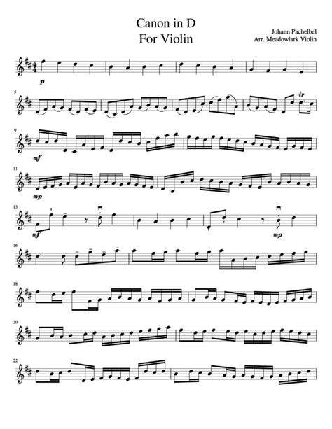 10 Easy Songs from Classical Music for Violin (Free Sheet Music ...