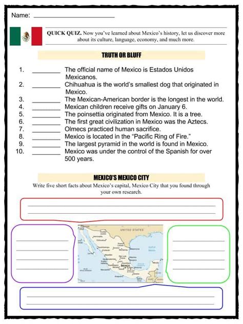 Mexico Facts & Worksheets for Kids | History, Natural World, Cultures