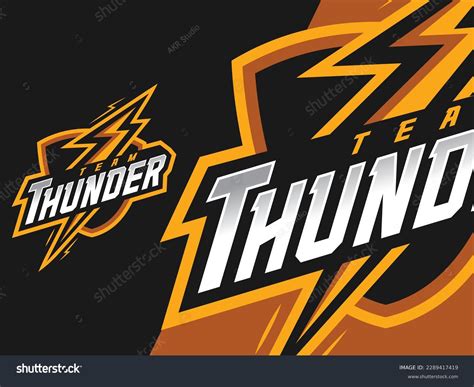 Thunder Team Esport Mascot Logolightning Logo Stock Vector (Royalty ...