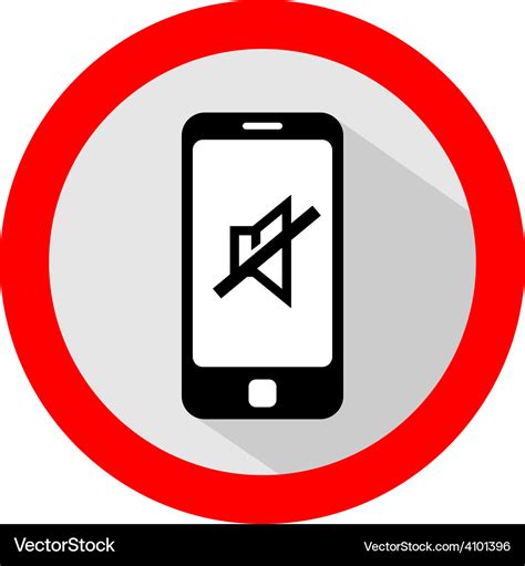 Mobile phone ringer volume mute sign Royalty Free Vector