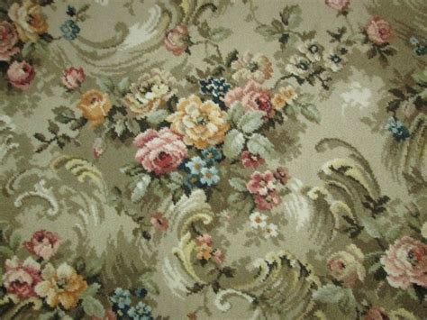 CARPET - 5 ROOMS/HALLWAY, 'AXMINSTER' FLORAL PATTERN-BEIGE,RED,BLUE,