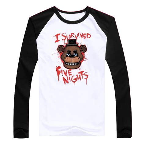 tops tees cartoon game Five Nights at Freddy bear FNAF shirt fitnesss men's t shirt Cotton ...