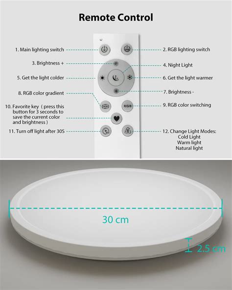 Mua LED Ceiling Light with RGB Backlight, Remote Control 24W 2350LM Bathroom Light IP54 ...