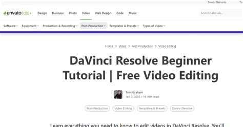 10 Top DaVinci Resolve Tutorials for Beginners (2024 Jump-Start ...