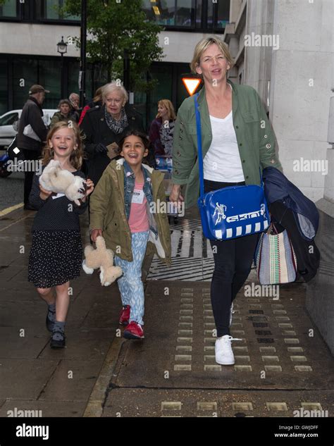 Zoe Ball arrives at the BBC Radio 2 studios with her children Featuring ...