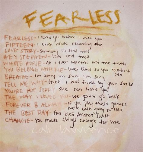 Taylor Swift fearless secret messages