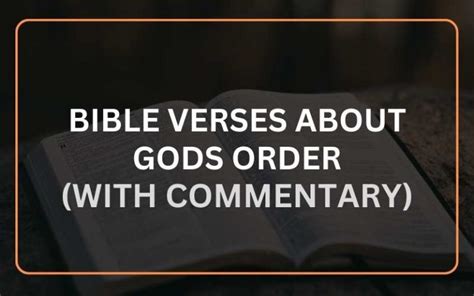 21 Bible Verses about God’s Order (With Commentary) - Scripture Savvy