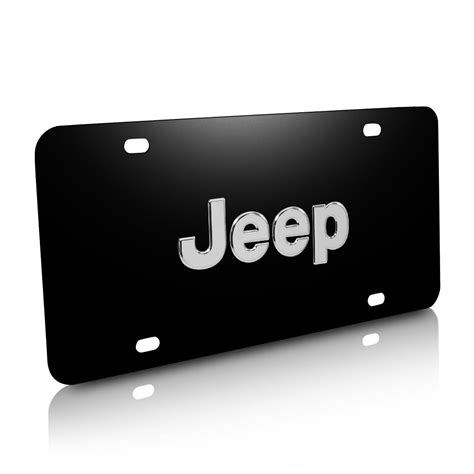 Jeep 3D Nameplate Black Stainless Steel License Plate - Walmart.com