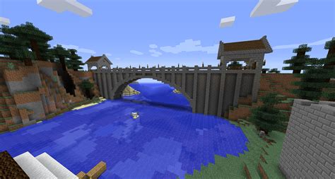 A bridge to carry my world's railway network over this valley : r/Minecraft