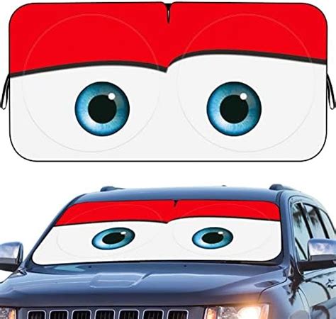 Car Windshield Sun Shade, Car Sun Shade Funny Car Eyes Sun Visor for ...