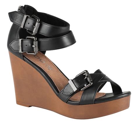 Lyst - Aldo Wedge Sandals in Black