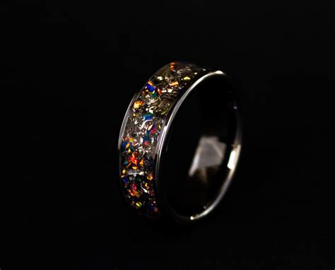 Black Fire Meteorite Ring | Space Age Rings