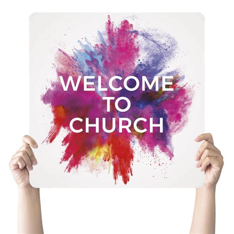 Color Burst Welcome Church Handheld sign - Church Banners - Outreach Marketing