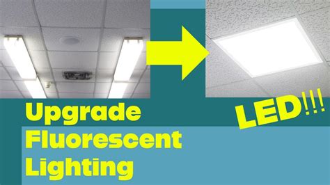 Upgrade Fluorescent lights to LED drop ceiling panels - YouTube