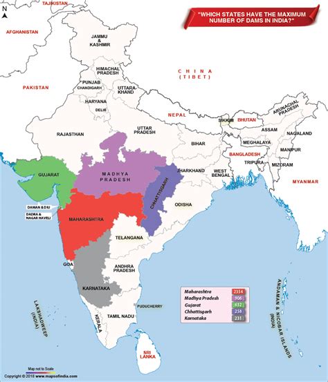 Dams On Political Map Of India