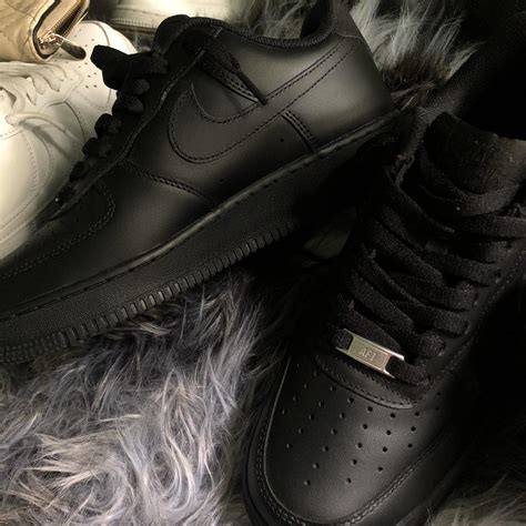 Black nike af1 US mens9 Worn twice $110 or swaps... - Depop