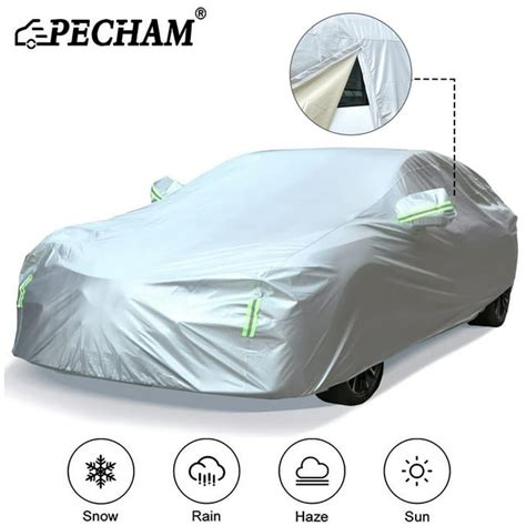 Pecham Car Cover Waterproof with Side Door Zipper All Weather Upgraded ...