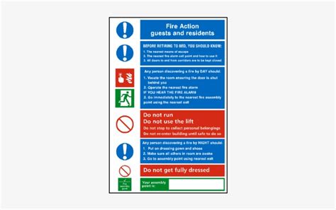 General Fire Action Notice Sticker - Hotel Room Safety Signs - Free Transparent PNG Download ...