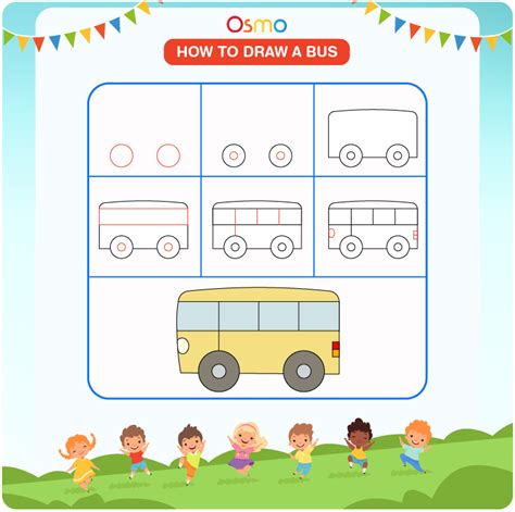 How to Draw a Bus | A Step-by-Step Tutorial for Kids