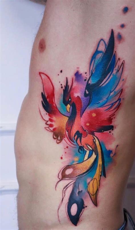 40+ Watercolor Phoenix Tattoo Ideas