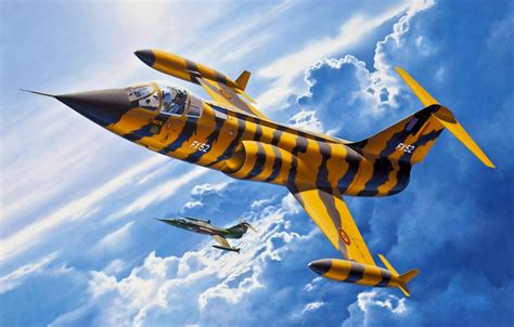 Wallpaper art, airplane, painting, aviation, jet, F-104 G Starfighter images for desktop ...