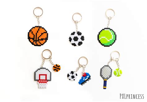 Tennis Basketball Football Soccer Keychain Pixel Art Soccer - Etsy ...