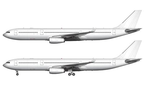 Airbus A330-300 blank illustration templates with all three engine options – Norebbo