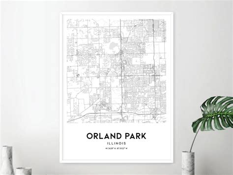 Orland Park Map Print, Orland Park Map Poster Wall Art, Il City Map ...