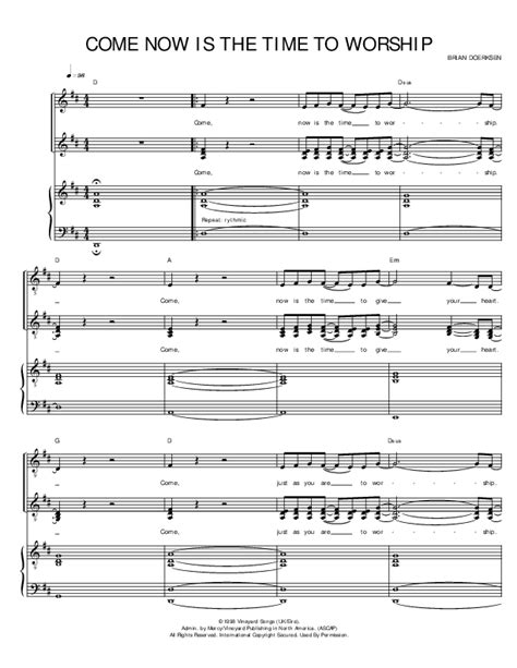 Come Now Is The Time To Worship Sheet Music PDF (Brian Doerksen) - PraiseCharts